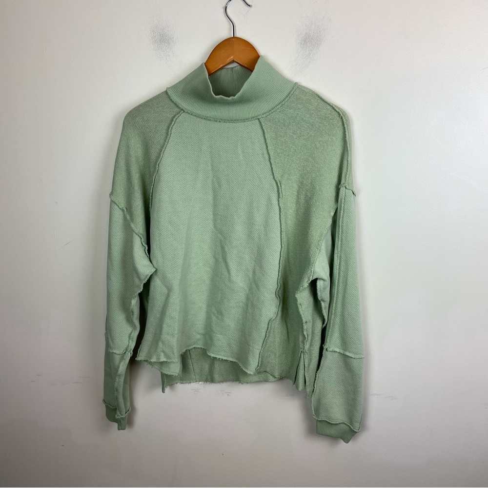 American Eagle Oversized Green Terry  Sweatshirt Pullover‎ XS